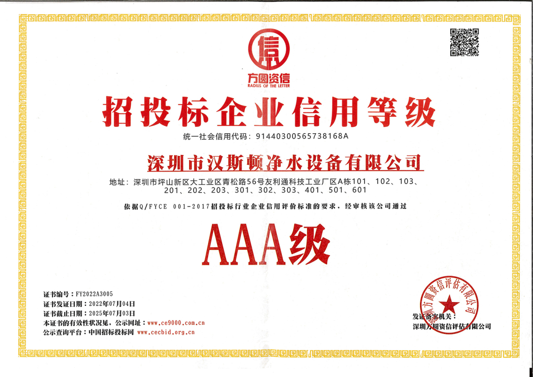 【企業(yè)榮譽(yù)】漢斯頓集團(tuán)2022年再攬三項(xiàng)AAA級(jí)認(rèn)證